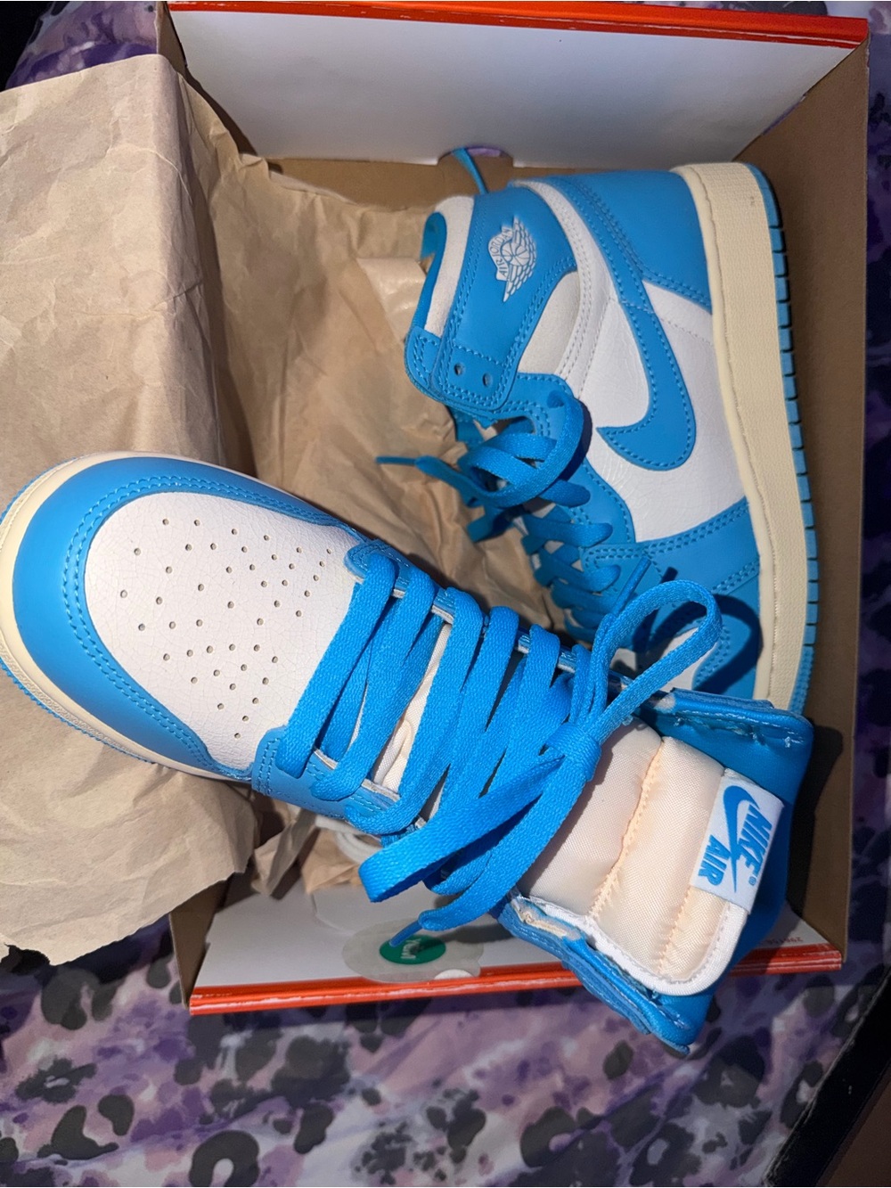 Nike Kids' Air Jordan 1 Mid - Blue/White - Picture 4 of 5
